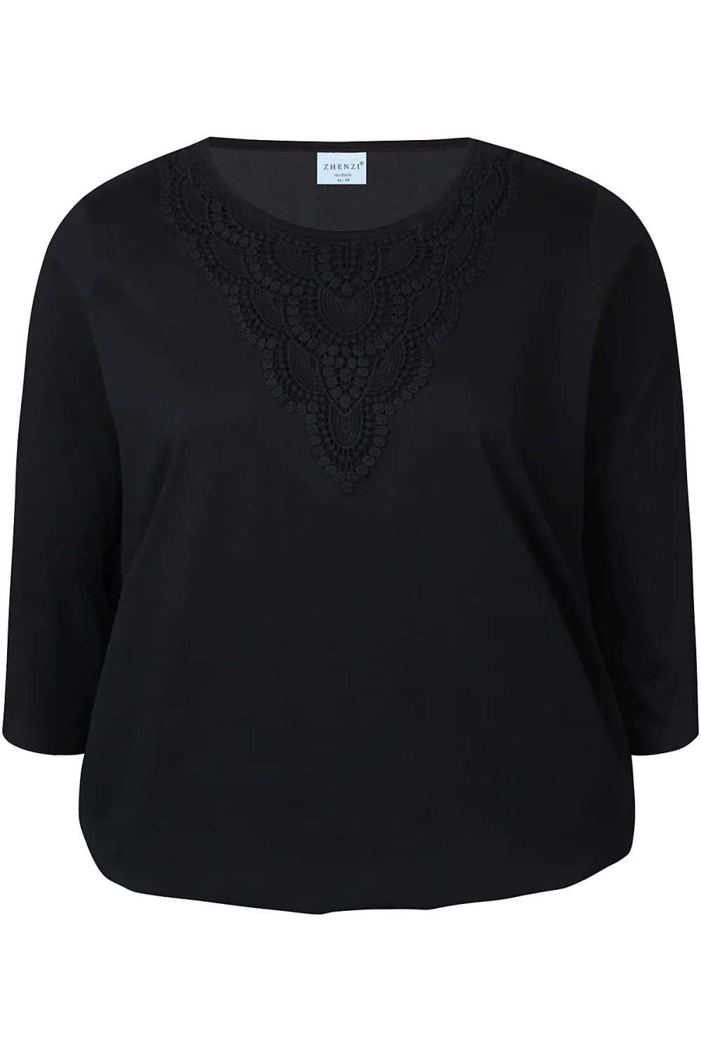 Zhenzi - Elif - t-shirt lange mouw - zwart