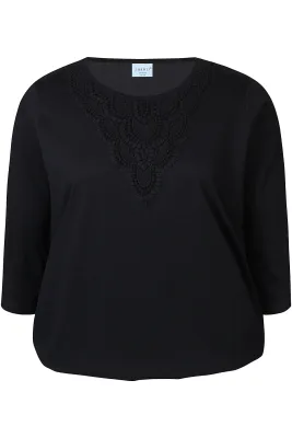 Zhenzi - Elif - t-shirt lange mouw - zwart