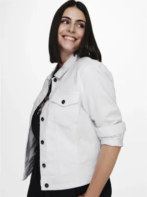 Only Carmakoma carwespa denim jacket white