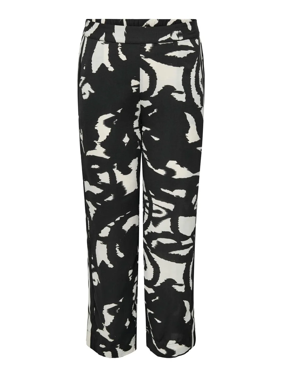 Only Carmakoma carnicon wide pants zwart en wit