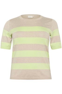 Kaffe Curve KClizzy striped pullover - lettuce