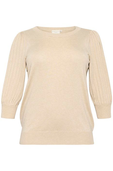Kaffe Curve KCloni 3/4 knit pullover - feather gray melange