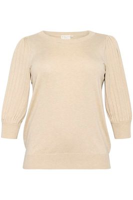 Kaffe Curve KCloni 3/4 knit pullover - feather gray melange