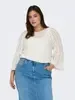 Only Carmakoma - Carnola 3/4 pullover knit - cloud dancer