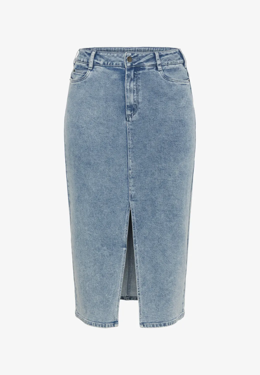 Kaffe curve - KCDARINA - jeansrok split vooraan - washed denim blue