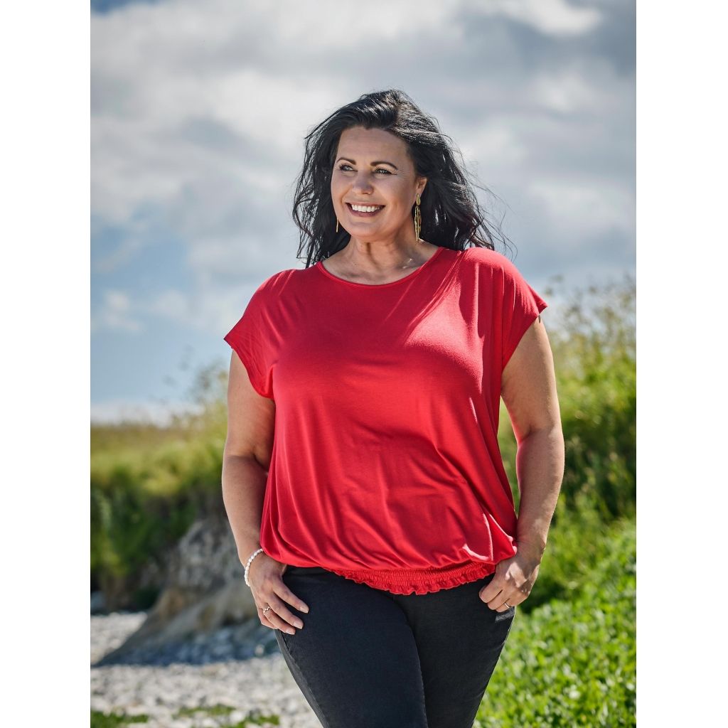 Zoey - Tshirt met rek rood (627)