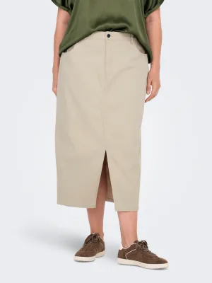 Only Carmakoma - Carlola - rok met split - beige