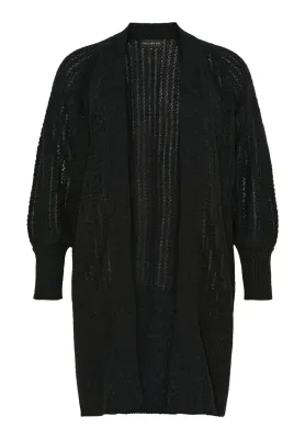 No1byOx - gebreide vest - black met zilverdraad