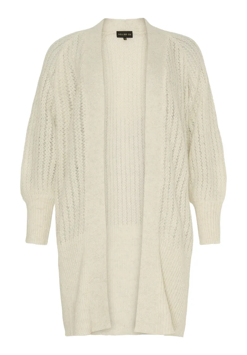 No1byOx - gebreide vest - cream met zilverdraad