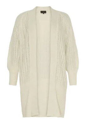 No1byOx - gebreide vest - cream met zilverdraad