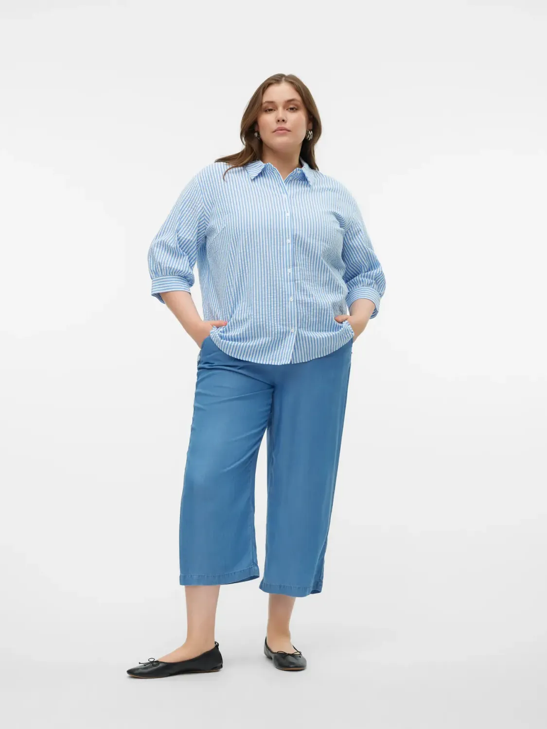 Vero Moda Curve - VMCBree Wide Tencel Culotte - medium blue denim