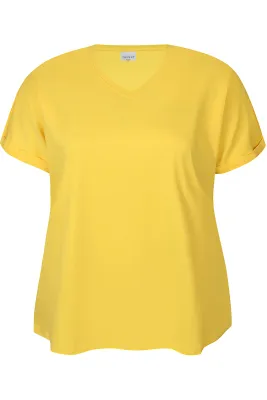 Zhenzi - Alberta t-shirt v-neck - geel