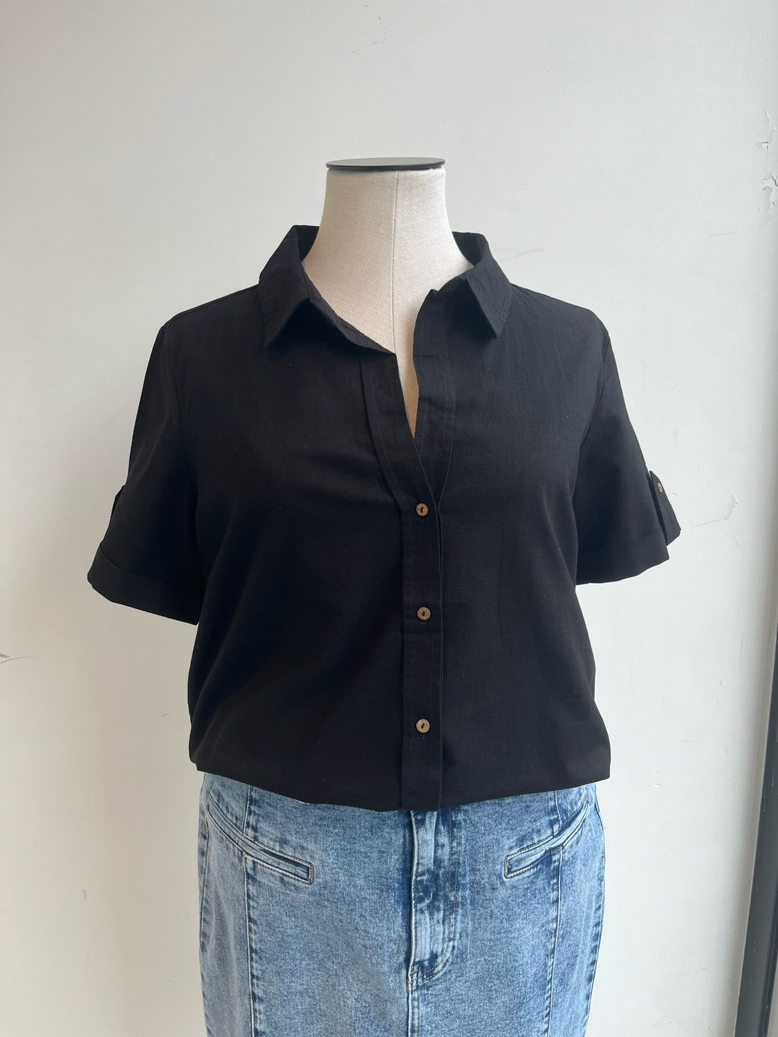 Only Carmakoma - Carcoco v-neck met korte mouwen - black