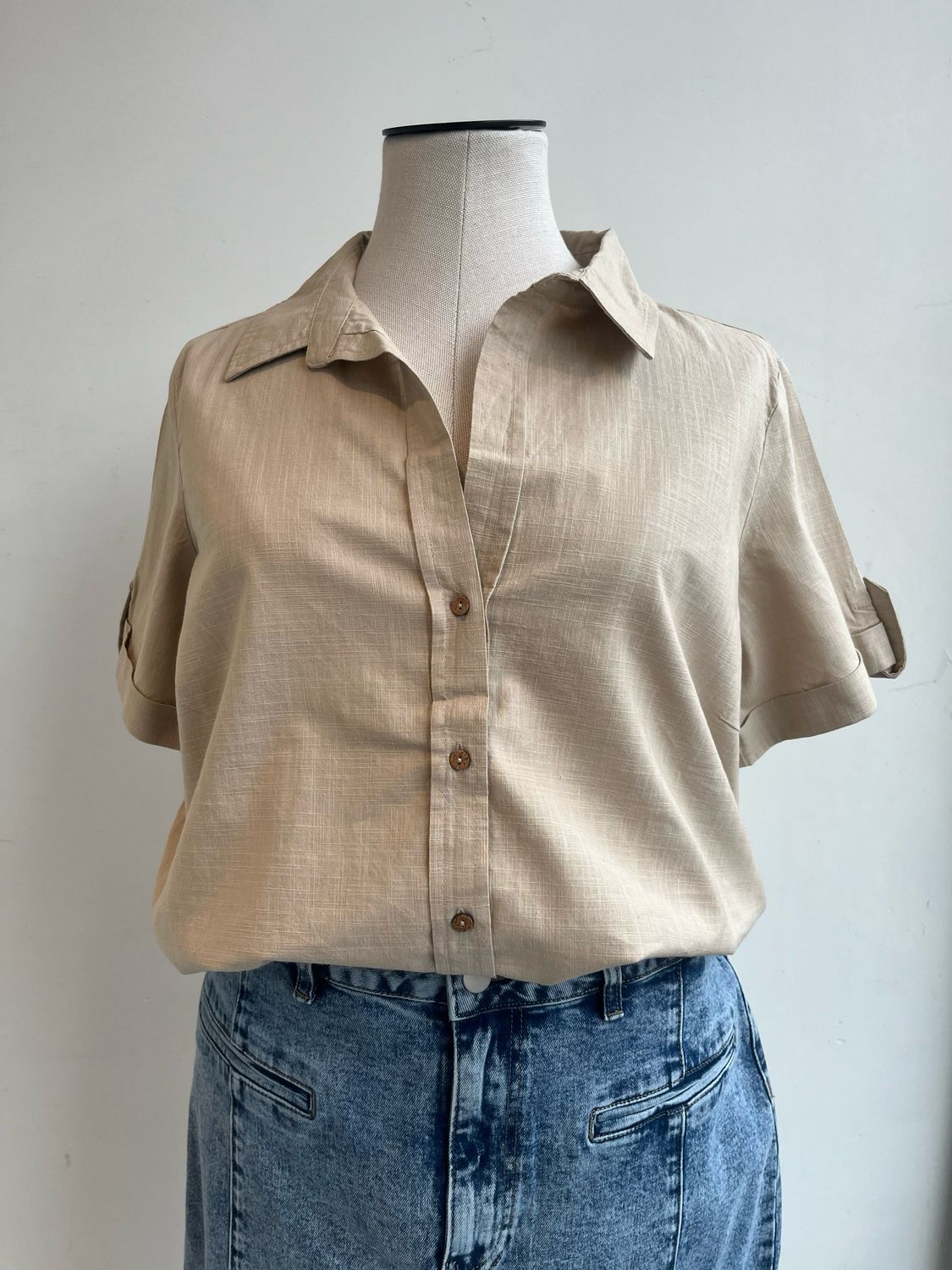 Only Carmakoma - Carcoco v-neck met korte mouwen - feather gray