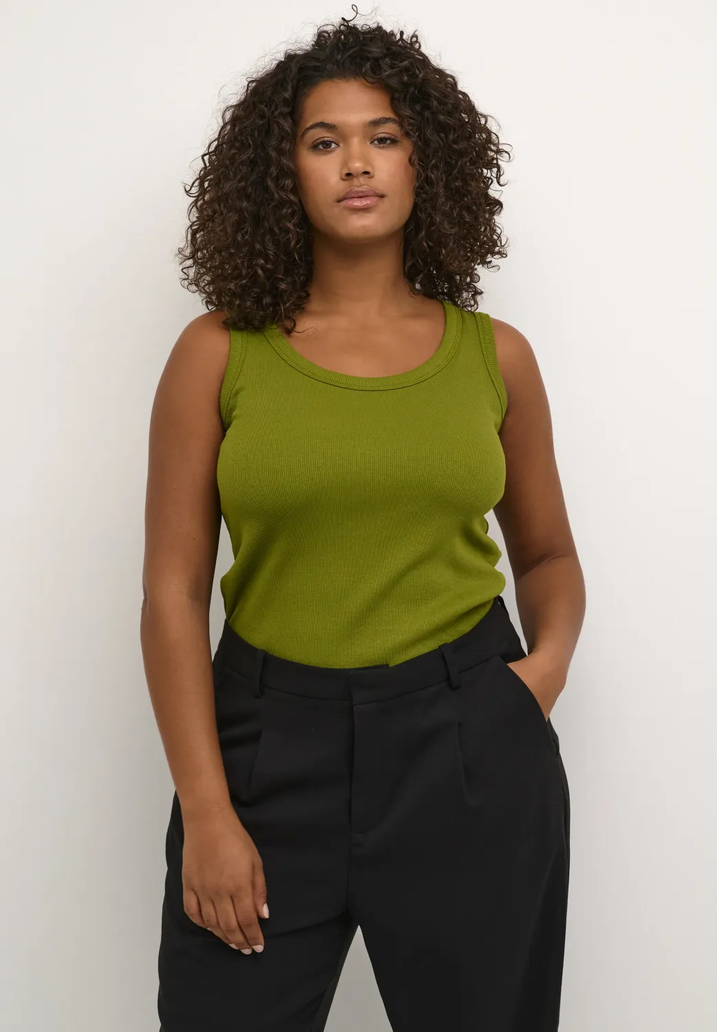 Kaffe Curve - KCcarina Tank Top - calla green