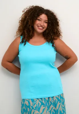 Kaffe Curve - KCcarina Tank Top - blue atoll