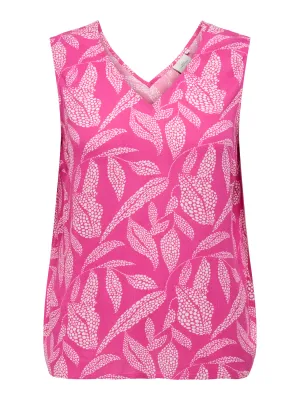 Only Carmakoma - Carcalypso top - fuchsia fedora/leaf dot