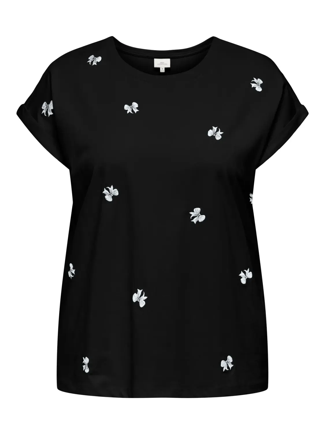 Only Carmakoma - CARMILDA - T-shirt zwart met strikjes