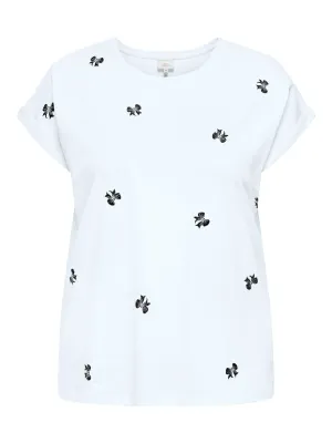 Only Carmakoma - CARMILDA - T-shirt wit met strikjes