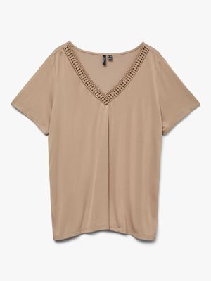 Vero Moda Curve - VMCSavannah - t-shirt silver mink