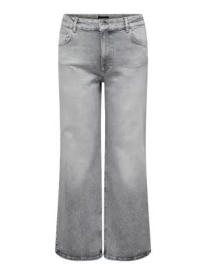 Only Carmakoma - Carjuicy - high waisted wide leg jeans - light grey