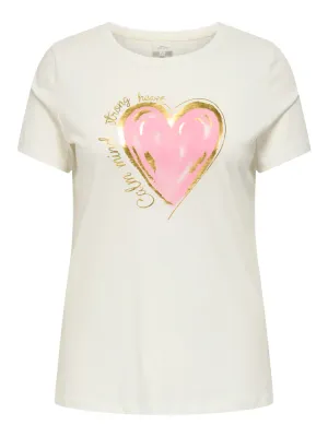 Only Carmakoma - Carsimone - o-neck t-shirt - cloud dancer