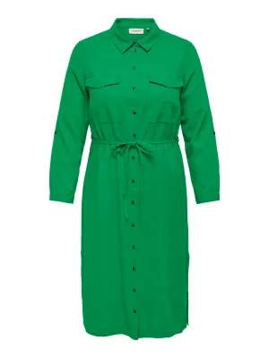 Only Carmakoma - Carcaro - linnen shirt dress - green bee