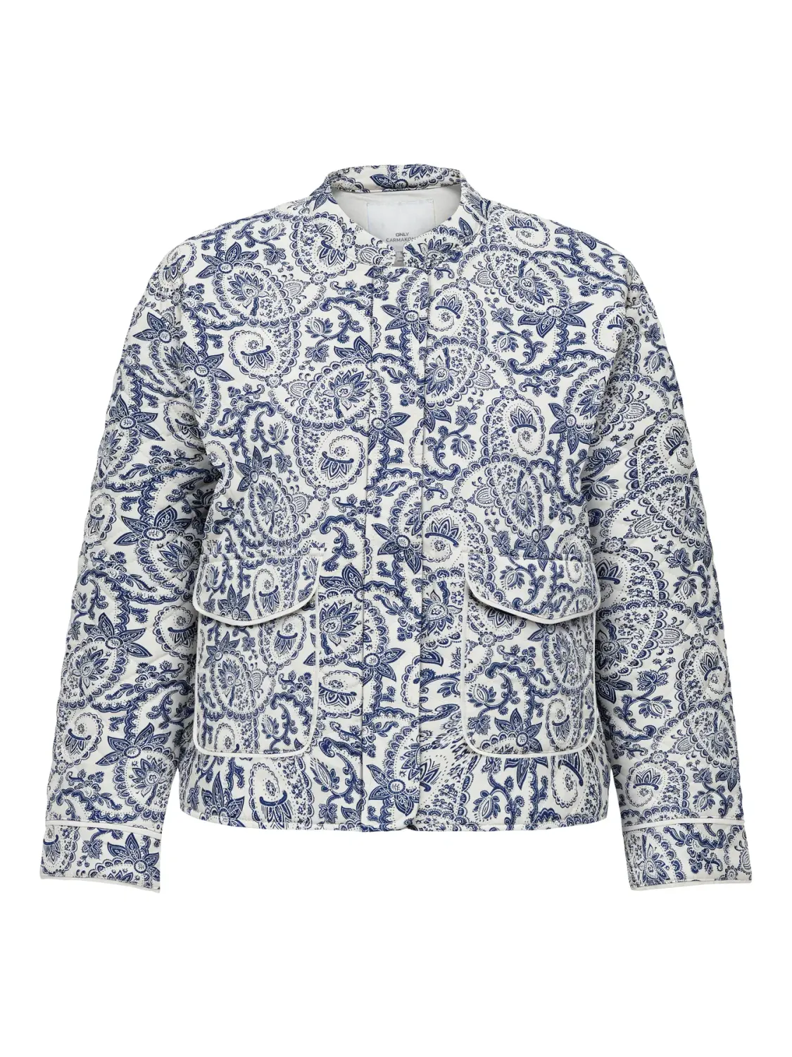 Only Carmakoma - Carhallie - quilted jacket - cloud dancer blue tile print