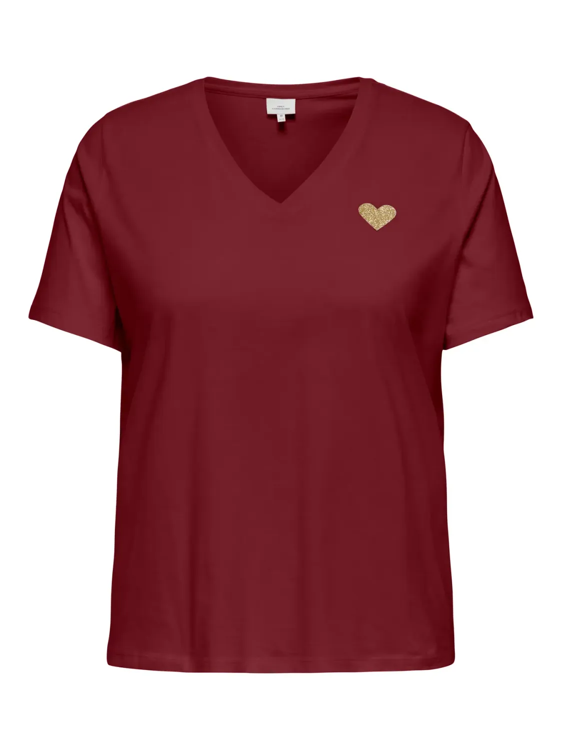 Only Carmakoma - Carkita - v-neck t-shirt - cabernet love gold