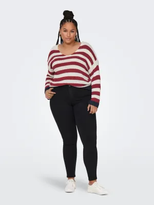 Only Carmakoma - Cargenna - reversible v-neck trui - karanda red/cloud dancer