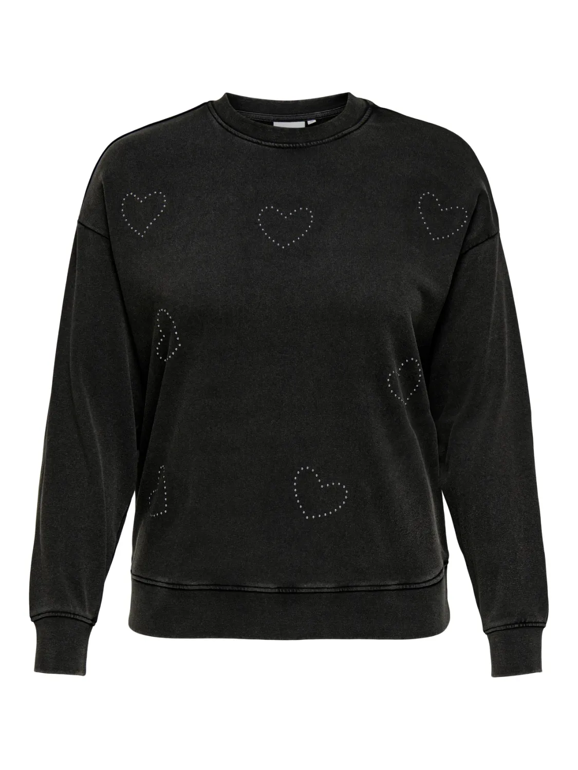 Only Carmakoma - Carinda- sweater - black / silver rhinestones hearts