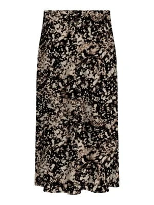 Only Carmakoma - Cardomina - satin calf rok - black + texana dots
