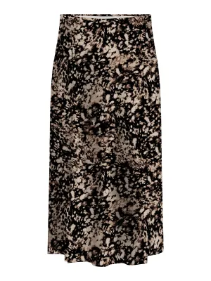 Only Carmakoma - Cardomina - satin calf rok - black + texana dots