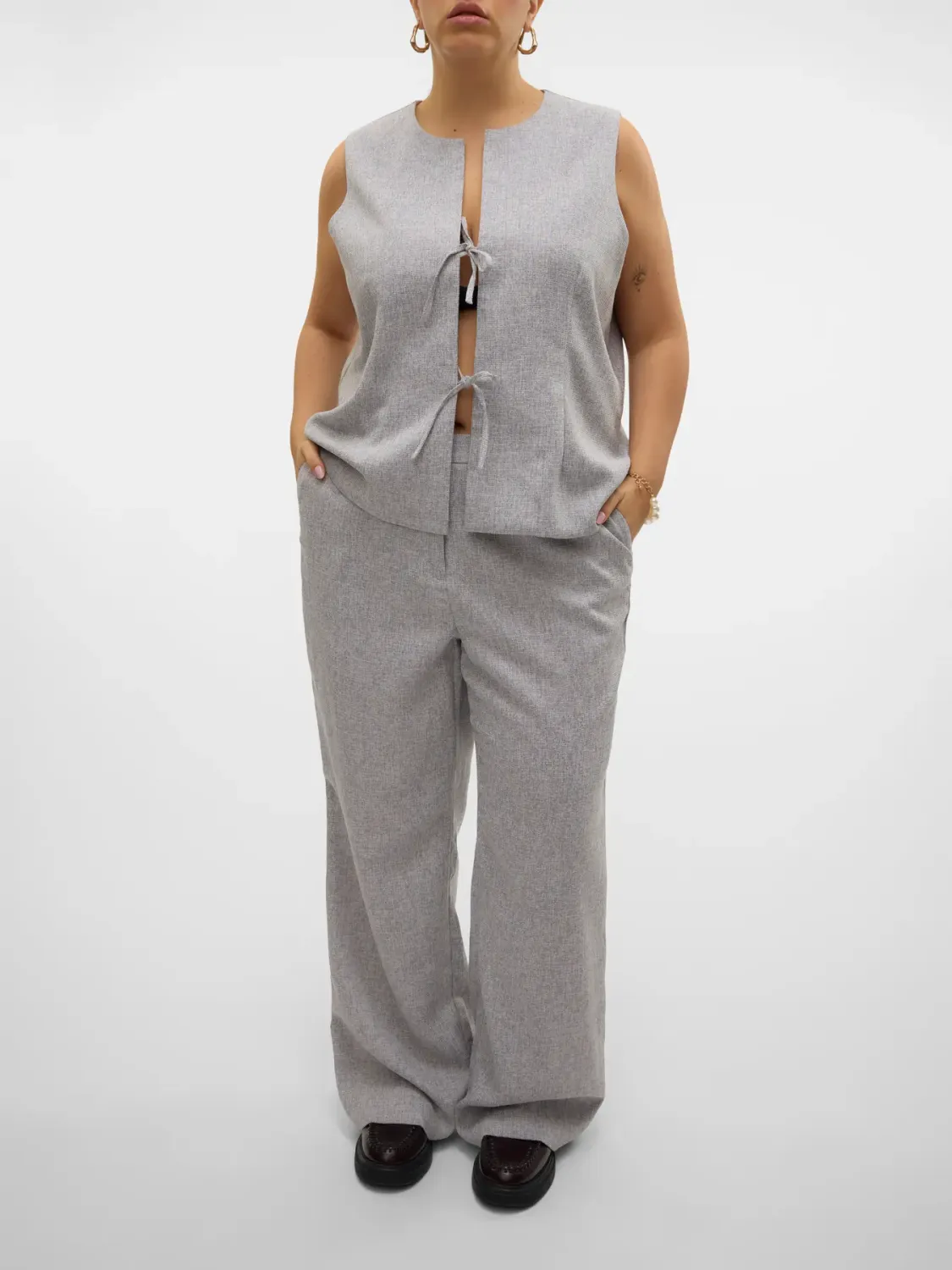 Vero Moda Curve - VMCTammi - wide broek - tweed