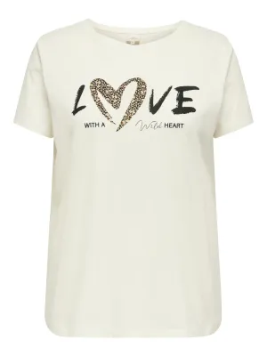 Only Carmakoma - Carfrea - t-shirt - cloud dancer love ditsy