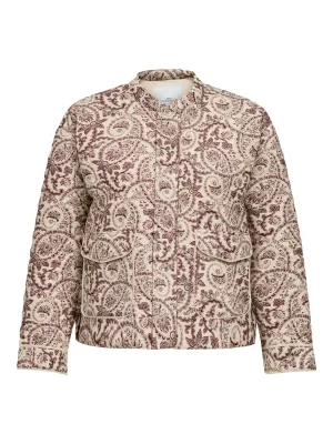 Only Carmakoma - Carhallie - quilted jacket -  egret zinfandel tile print