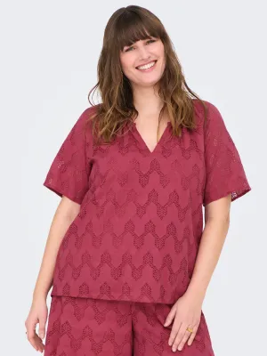 Only Carmakoma - Carcleanor- bloes korte mouw - earth red