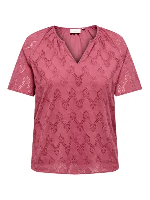 Only Carmakoma - Carcleanor- bloes korte mouw - earth red