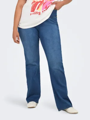 Only Carmakoma - Carroyal - mid waist flared legging - medium blue denim - lengte 32