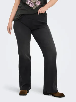 Only Carmakoma - Carroyal - flared broek op rek - zwart - lengte 32
