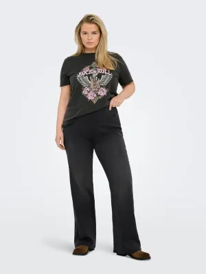 Only Carmakoma - Carroyal - flared broek op rek - zwart - lengte 32