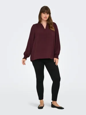 Only Carmakoma - Carmetta - v-neck top - tawny port