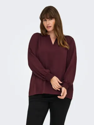 Only Carmakoma - Carmetta - v-neck top - tawny port