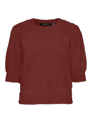Vero Moda Curve - VMCAlina - pull met korte mouwen - syrah (bordeaux)