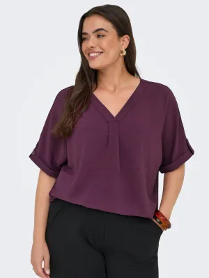 Only Carmakoma - Carmetta - korte mouw - mauve wine