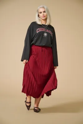 Only Carmakoma - Carjoelle - o-neck t-shirt lange mouwen - zwart/Chicago