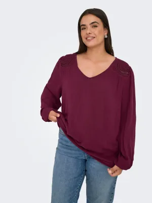 Only Carmakoma - Carselasi - v-neck bloes - cabernet