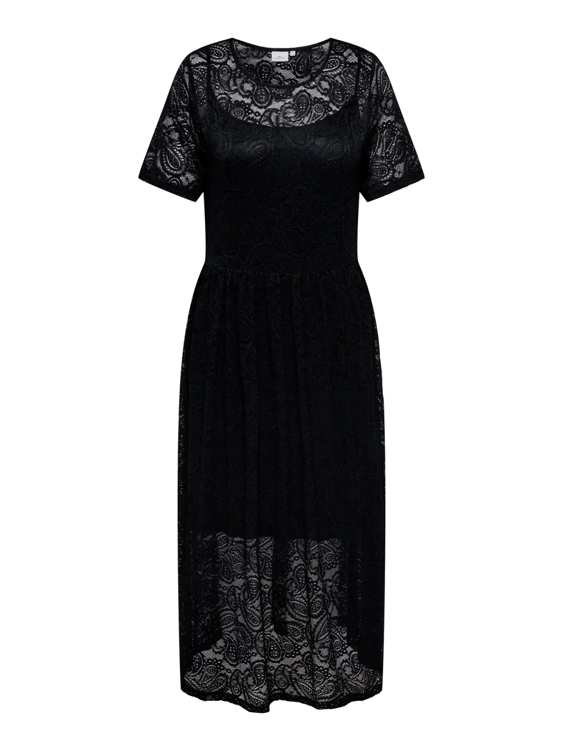 Only Carmakoma - Carcalliope - o-neck jurk - zwart &amp; kant