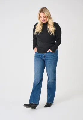Only Carmakoma - Carwilly - high waist straight - dark blue denim - lengte 32