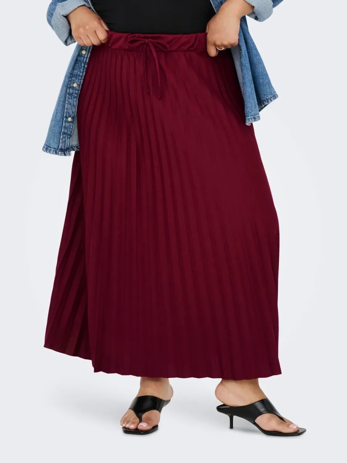 Onlycarmakoma - Cargiselle - plisse rok - cabernet